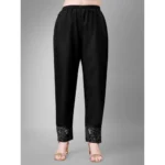 Women Black Cotton Kurti Set - Angle 2