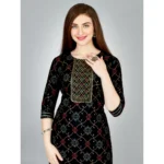 Black Rayon Kurti Set - Angle 4