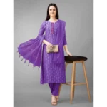 Purple Kurti Set for Women - Angle 3