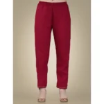 Generic Women's Casual 3-4 th Sleeve Embroidery Cotton Kurti Pant Dupatta Set (Maroon) - Image 2