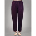 Generic Women's Casual 3-4 th Sleeve Embroidery Silk Blend Kurti Pant Dupatta Set (Purple) - Image 2