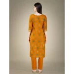 Yellow Cotton Kurti Set - Angle 4