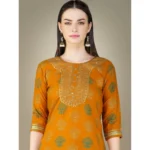 Yellow Cotton Kurti Set - Angle 5
