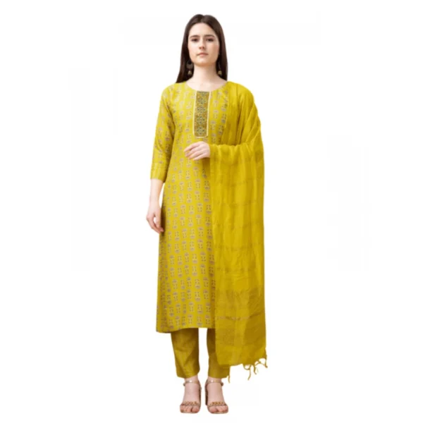 Yellow Rayon Kurti Set