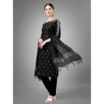 Womens Black Kurti Set - Angle 4