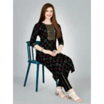 Black Rayon Kurti Set - Angle 3