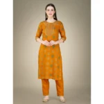 Yellow Cotton Kurti Set - Angle 7