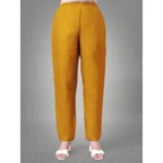 Generic Women's Casual 3-4 th Sleeve Embroidery Cotton Kurti Pant Dupatta Set (Yellow) - Image 2