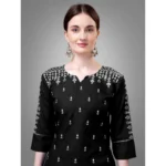 Womens Black Kurti Set - Angle 3
