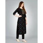 Black Rayon Kurti Set - Angle 5