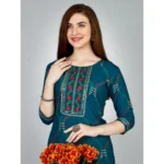 Dark Blue Kurti Pant Set - Angle 4