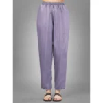 Generic Women's Casual 3-4 th Sleeve Embroidery Silk Blend Kurti Pant Dupatta Set (Lavender) - Image 2