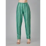 Generic Women's Casual 3-4 th Sleeve Embroidery Rayon Kurti Pant Set (Green) - Image 3