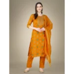 Yellow Cotton Kurti Set - Angle 3