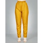 Generic Women's Casual 3-4 th Sleeve Embroidery Rayon Kurti Pant Set (Yellow) - Image 2