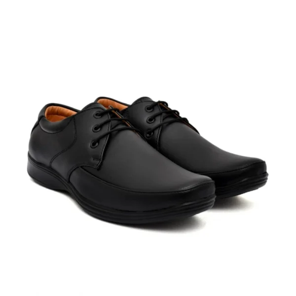 Men's Black Synthetic Leather Formal Lace-Up Shoes