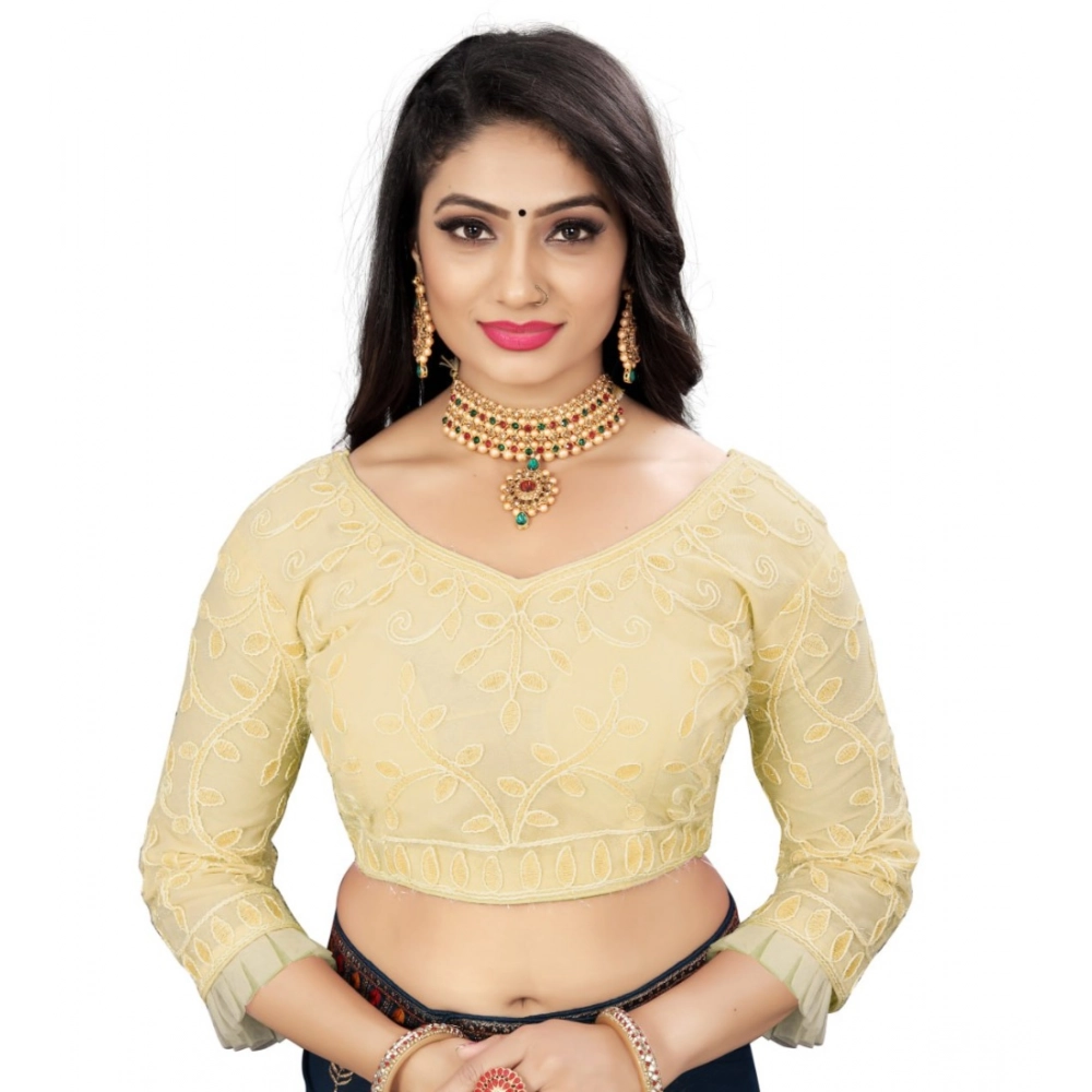 53725941232_dc791a20b8_o_d-1000x1000-1.webp Generic Women's Nylon Net Embroidery Readymade Blouse (Beige, Size: Free Size) - Image 1