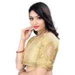 Generic Women's Phantom Embroidery Readymade Blouse (Beige, Size: Free Size) - Image 3