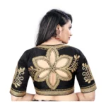 Generic Women's Phantom Embroidery Readymade Blouse (Black, Size: Free Size) - Image 4