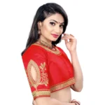 Generic Women's Phantom Embroidery Readymade Blouse (Red, Size: Free Size) - Image 3