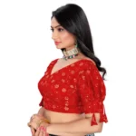 Generic Women's Jimmy Choo Embroidery Readymade Blouse (Red, Size: Free Size) - Image 2