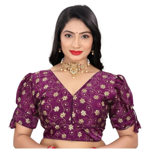 Purple Jimmy Choo Style Embroidered Blouse