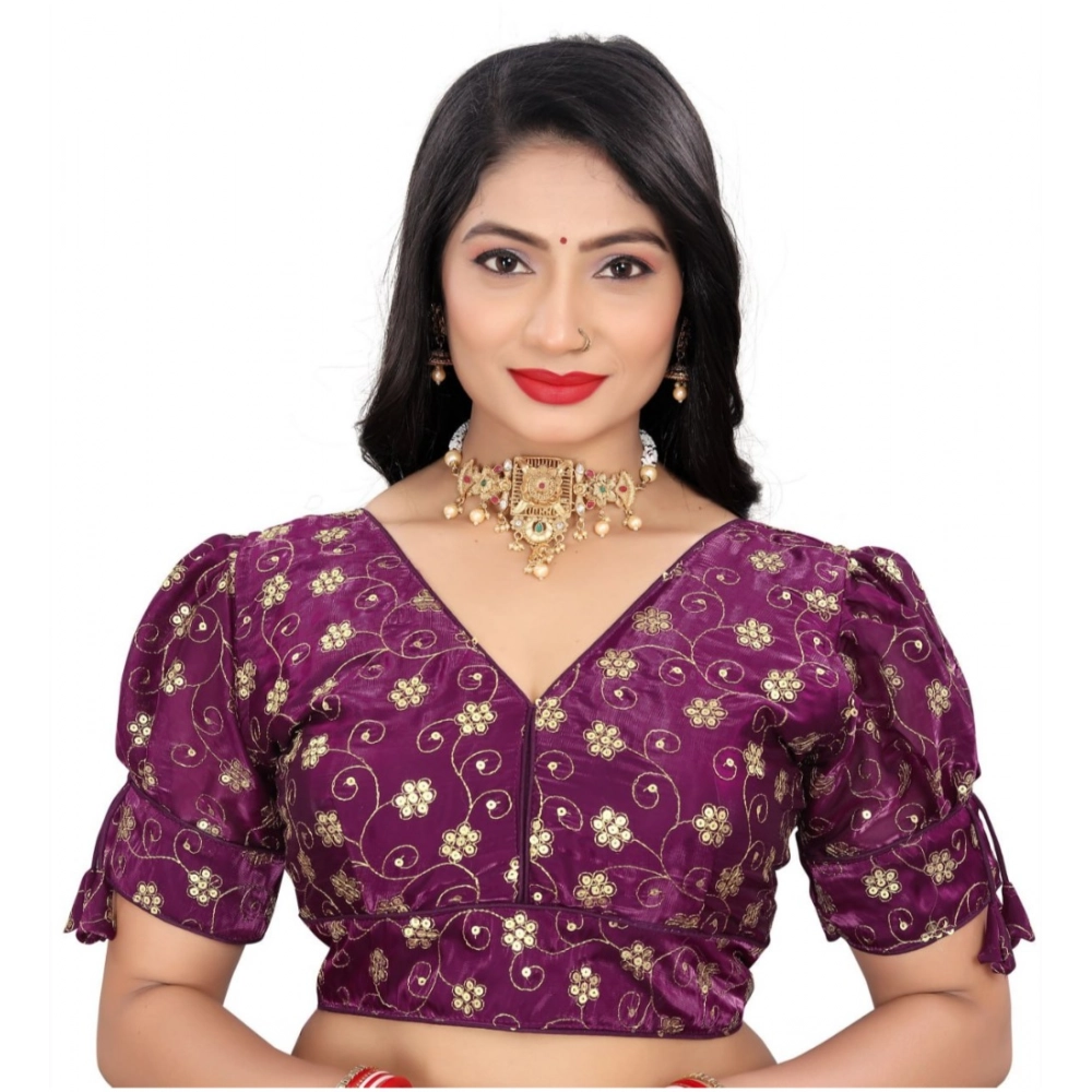Purple Jimmy Choo Style Embroidered Blouse