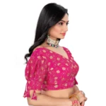 Generic Women's Jimmy Choo Embroidery Readymade Blouse (Pink, Size: Free Size) - Image 3