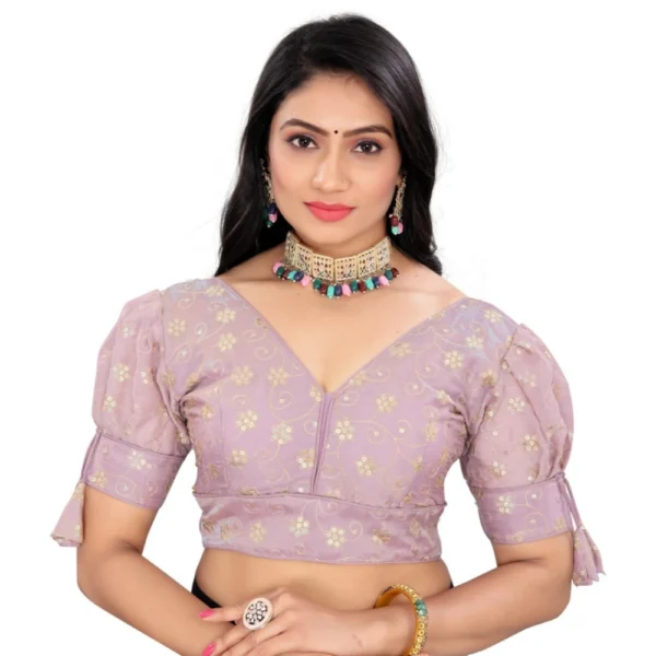 Lavender Jimmy Choo Style Embroidered Blouse