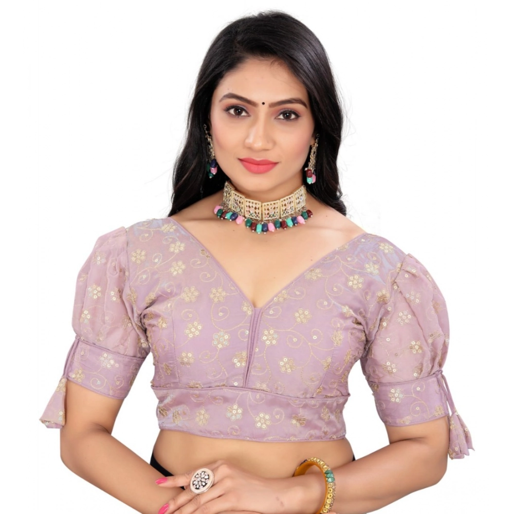 Lavender Jimmy Choo Style Embroidered Blouse