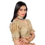 Generic Women's Jimmy Choo Embroidery Readymade Blouse (Beige, Size: Free Size) - Image 2