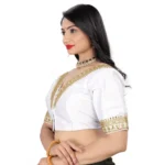 Generic Women's Banglory Embroidery Readymade Blouse (White, Size: Free Size) - Image 3