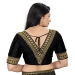 Generic Women's Banglory Embroidery Readymade Blouse (Black, Size: Free Size) - Image 4