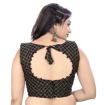 Generic Women's Satin Embroidery Readymade Blouse (Black, Size: Free Size) - Image 4