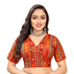 NariHaat Red Cotton Blend Readymade Blouse for Women