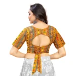 Generic Women's Cotton Blend Plain Readymade Blouse (Mustard, Size: Free Size) - Image 4