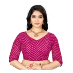 Pink Georgette Embroidered Readymade Blouse for Women