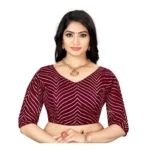 Maroon Georgette Embroidered Readymade Blouse for Women