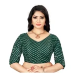 Green Georgette Embroidered Readymade Blouse for Women