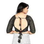 Generic Women's Georgette Embroidery Readymade Blouse (Black, Size: Free Size) - Image 4