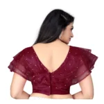 Generic Women's Nylon Diamond Work Readymade Blouse (Purple, Size: Free Size) - Image 4