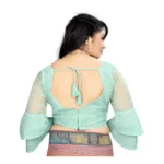 Generic Women's Organza Embroidery Readymade Blouse (Mint Green, Size: Free Size) - Image 4
