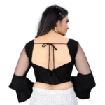 Generic Women's Organza Embroidery Readymade Blouse (Black, Size: Free Size) - Image 3