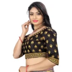 Generic Women's Phantom Embroidery Readymade Blouse (Black, Size: Free Size) - Image 3