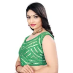 Generic Women's Phantom Embroidery Readymade Blouse (Green, Size: Free Size) - Image 2
