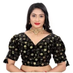 Black Jimmy Choo Style Embroidered Blouse