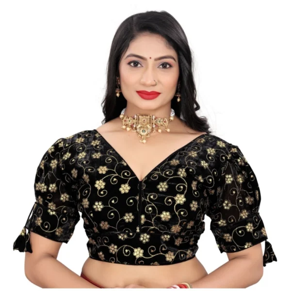 Black Jimmy Choo Style Embroidered Blouse