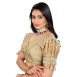 Generic Women's Jimmy Choo Embroidery Readymade Blouse (Beige, Size: Free Size) - Image 3