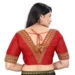 Generic Women's Banglory Embroidery Readymade Blouse (Red, Size: Free Size) - Image 4