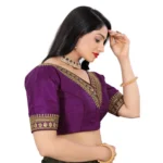Generic Women's Banglory Embroidery Readymade Blouse (Magenta, Size: Free Size) - Image 2